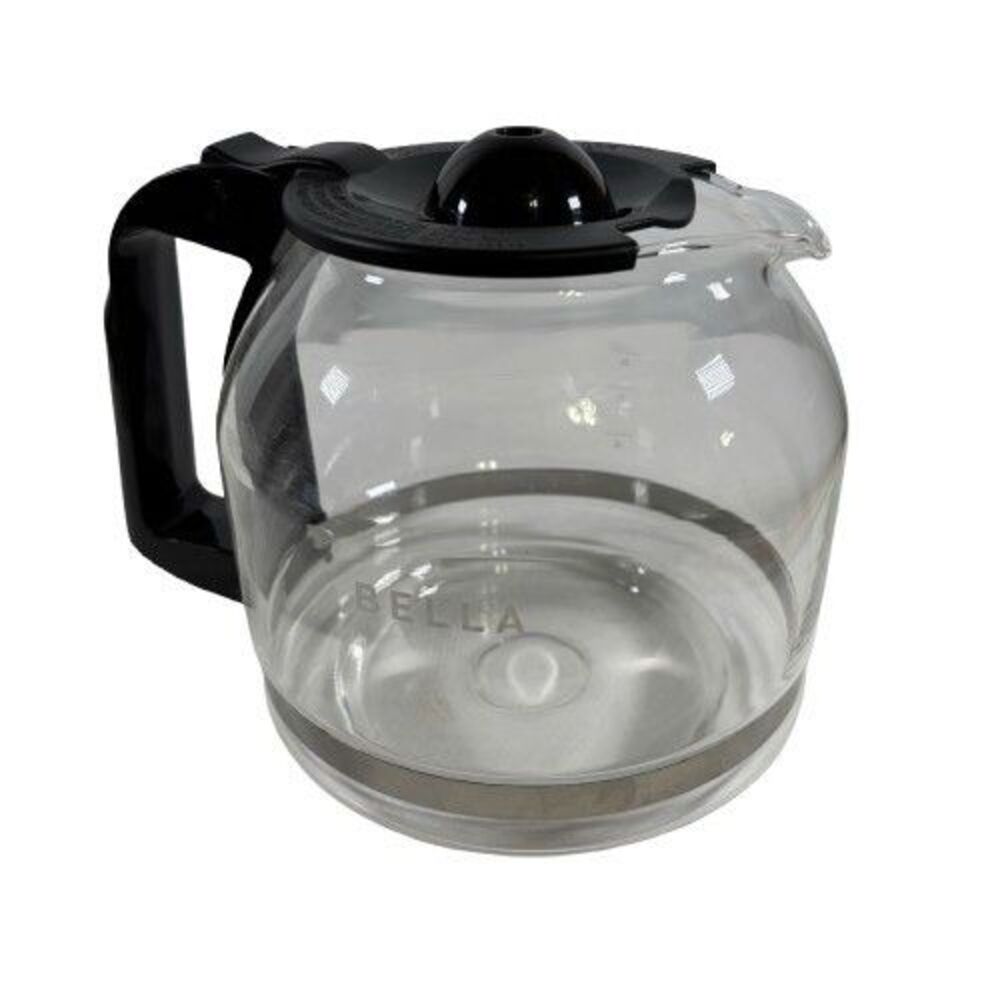 Bella 12 Cup Drip Coffee Maker Glass Carafe Pot Replacement Part with Lid/Cover